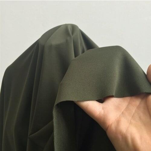Thin Army Green Olive Green Polyester Knitted Roman Fabric Culottes Stretch DIY Handmade Fabric