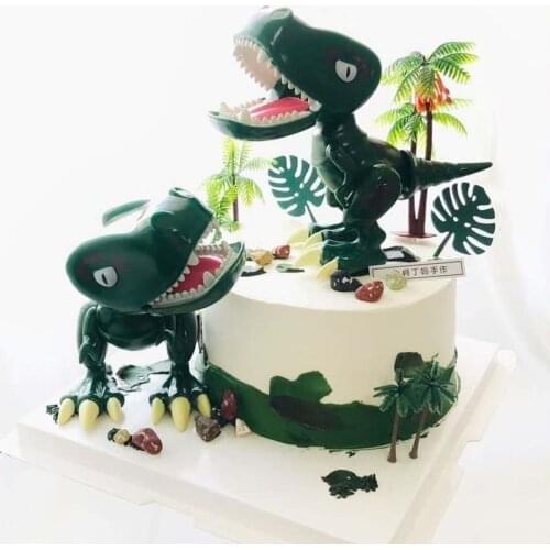 Happy birthday cartoon dinosaur theme cake top hat decoration baby gift party decoration cake supplies