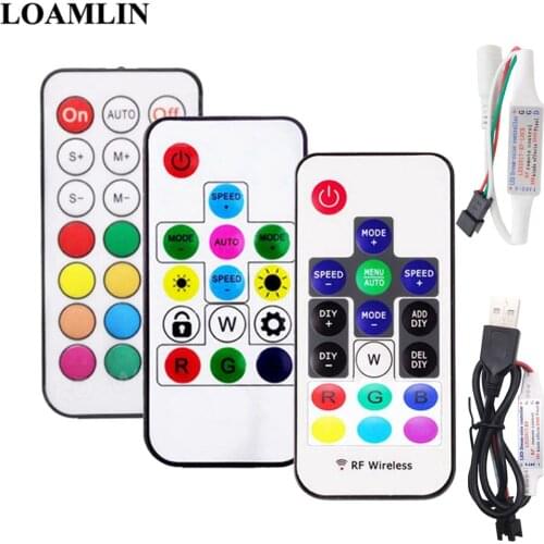 DC5-24V USB/DC MINI 3Keys RF14/17/21Keys LED Pixel Strip Light Controller For WS2811 WS2812B SK6812 1903 With Remote Controller