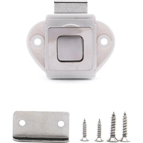 Push Button Latch Rv Camper Motor Home Carava Push Button Lock RV Cabinet Keyless Entry Cupboard Lock 20mm Square Button