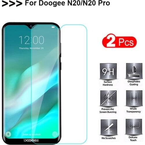 2PCS Glass for Doogee N20 Tempered Glass Screen Protector 9D Protective cristal templado for Doogee N20 Pro Pelicula de vidro