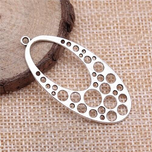 32pcs 23x47mm antique silver Porous earring pendant charms diy retro jewelry fit Earring keychain hair card pendant