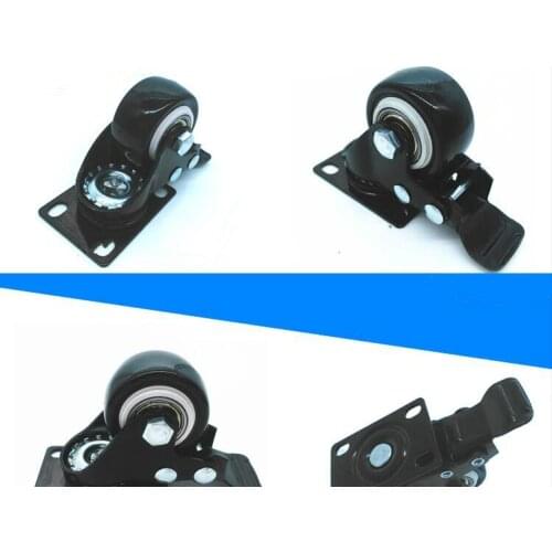 4PCS Black 1.5'' Rubber Swivel Casters Office Sofa Chair Furniture Universal Brake Wheels