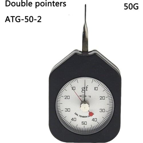50g dial tensiometro Analog tension gauge Double pointers tensionmeter ATG-50-2