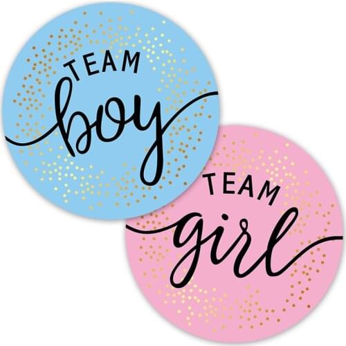 60Pcs Gender Reveal Party Sticker Team Boy Team Girl Stickers Boy or Girl Vote Sticker Baby Shower Party Game Decoration Supplie