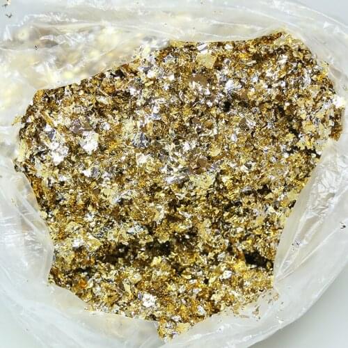 Imitation Gold Leaf Flakes for Nail Decoration Gilding Painting Arts Crafts Silver Gold Foil Fragments 75g/bag Gold Foil Flakes