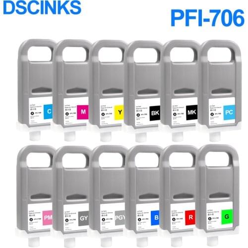 12 colors PFI706 PFI-706 704 ink cartridge 100% compatible for Canon IPF 8400 IPF9400 IPF8410 IPF9410 IPF8300 IPF8310 pigment