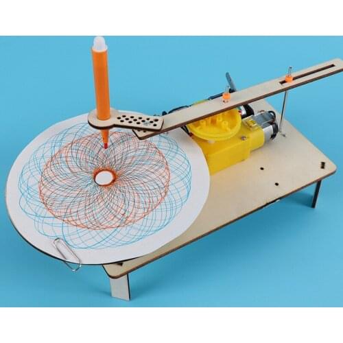 Creative DIY electric drawing instrument childrens science and technology automatic drawing machine pupils hand assembled