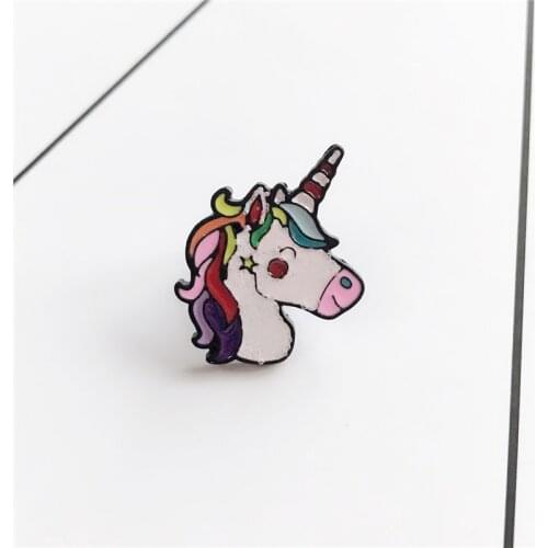 Creative Cartoon Pegasus Unicorn Brooch Pins Beautiful Cute Animal Enamel Brooches Collar Denim Decoration Jewelry For Women