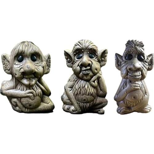 Bark Man Puppet Department Falling Wild Barbarian Resin Savage House Garden Sculpture Garden Outdoor Decoration