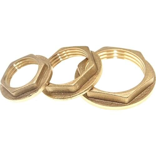 LOT 5 Brass Pipe Fitting Hex Lock Nuts with flange 1/2" BSP Female thread