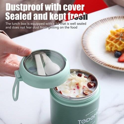 Mini Thermal Lunch Box Food Container with Spoon Stainless Steel Vaccum Cup Soup Cup Insulated Lunch Box taza desayuno portatil