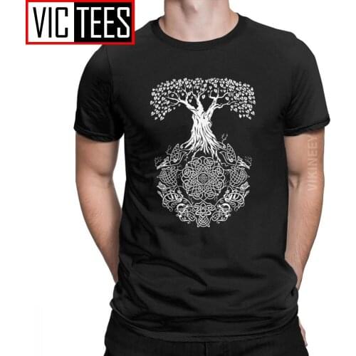 Mens Tree Of Life Vikings T-Shirt Valhalla Son Of Odin Customized With Own Logo T Shirt Odin Viking Cotton Funny