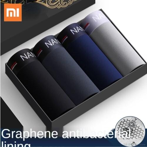 Xiaomi 4pcs/lot Cotton Mens Underpants Graphene antibacterial Boxer Shorts Male Comfortable Underwear Breathable Panties L-3XL