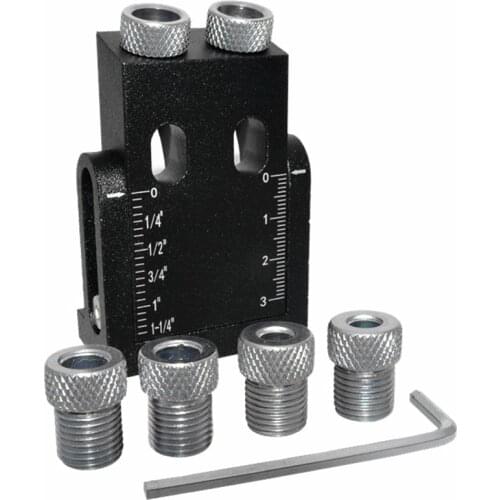 15Degree Inclined Hole Locator Pocket Hole Jig Kit 6/8/10mm Angle Drill Guide Sleeves Puncher For Woodworking Carpentry Drilling