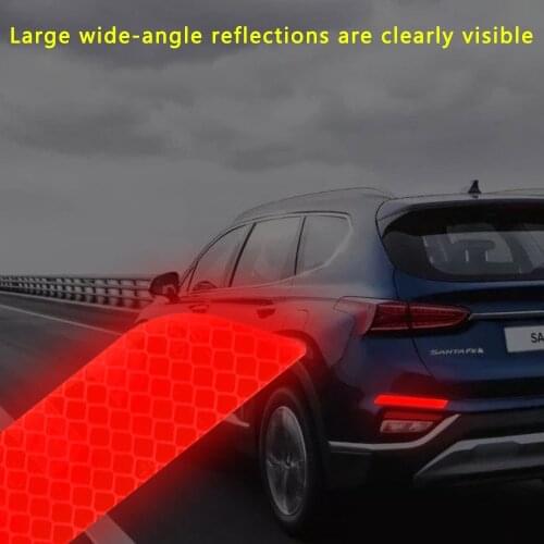 New Universal 2pcs Car Reflective Strip Stickers Rear Bumper Night Safety Warning Decal Tape Rear Bumper Stickers