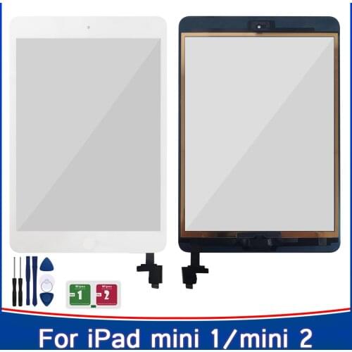 New Touch Screen Glass Panel For iPad Mini 1 2 A1432 A1454 A1455 A1489 A1490 A149 TouchScreen Digitizer Sensors + IC Chip