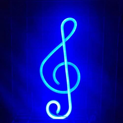 Novelty Musical Note Shape Neon Sign Lights High Notes Home Music Room Atmosphere Lighting Decoration Wall Lamp Accent Lights