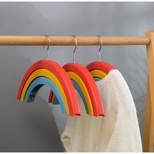 Rainbow Three-Layer Clothes Hanger Multi-use Rotating Anti Slip Hanging Holder