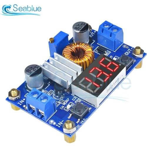 XL4015 High Power 5A 75W DC-DC Adjustable Step-Down Charger Module Step Down Buck Converter LED Driver With Red Voltmeter