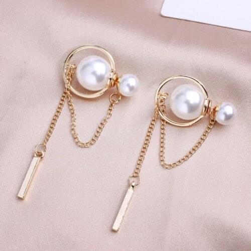 YAOLOGE Pearl Tassel Dangle Earrings For Women Vintage Alloy Earrings 2021 Trend Gift Fashion Jewelry Ear Accessories Brincos