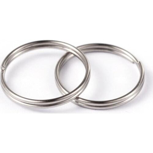 100pcs 15mm 304 Stainless Steel Split Key Rings Double Loop Jump Ring Connectors for Jewelry Making 1.8x15mm