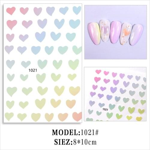 High quality Heart Star smile Nail Sticker 3D Engraved Nail Art Stickers Decorations Nail Decals Design