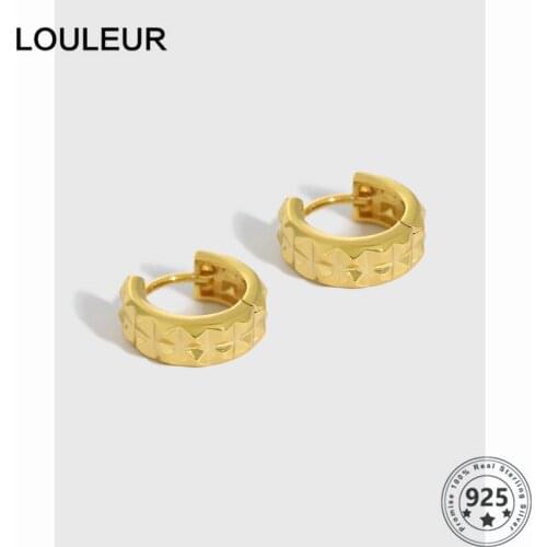 LouLeur Design 925 Sterling Silver EarringGlossy Gear French Style Earrings 2021 Trend For Women Wedding/Engagement Fine Jewelry