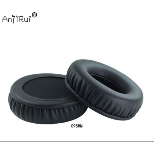 1 pair,ANJIRUI black protein skin memory cotton thickening 95MM headset sets sponge sets Headphone Pillow Replacement ear pads