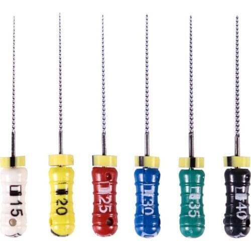 1 Pack(6pcs)Endodontic Root Canal K Files Hand Use Dental K-File 21mm #15-40 Niti Flexible Endodontic Instruments Dentist Tools