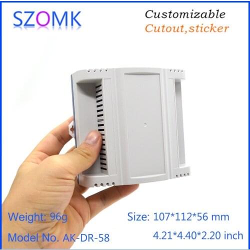 10 pcs 107*112*56mm szomk high quality plastic box din rail electronic enclosure controller casing plastic equipment project box
