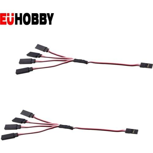2Pairs 4 in 1 30cm RC servo Y extension cable DuPont cable Jr Futaba RC receiver CH123456 signal cable, ESC cable sub-wiring