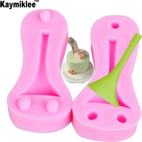 M370 Two Pieces High-heeled shoes heel Shape Silicone Dining Bar Non-Stick Cake Decorating Fondant Soap Mold c
