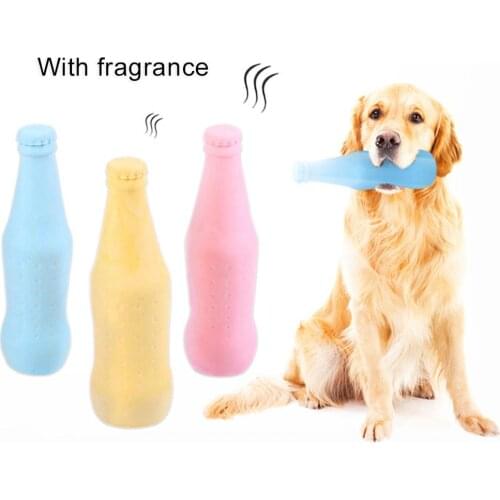 2Pcs Pet Dog TPR Scented Bottle Shape Bite-resistant Interactive Play Chew Toy