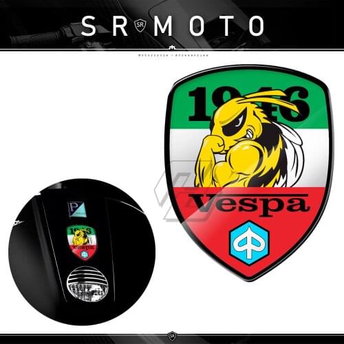 3D Resin Motorcycle Decal 1946 Flag Sticker Case for Piaggio Vespa Sprint GTS GTV LX PX