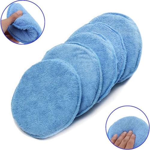 12.5cm Diameter Car Window Cleaning Car washer Sponges Blue Microfiber Wax Applicator Polishing Sponges pads