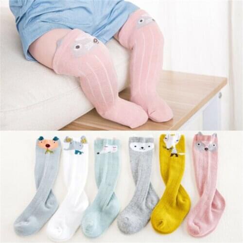 Baby Girl Childrens Cute Cartoon Socks Knee High Bows Princess Socks Cute Long Tube Booties Striped Sox for Toddlers Kids