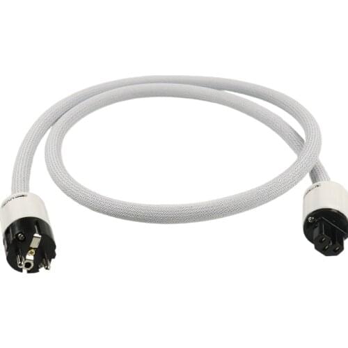 E.DORIS Alpha-OCC Single Crystal Copper Audio CD Power Amplifier Silver Plating on UK/ US/EU Carbon Fiber Plug Power Cord