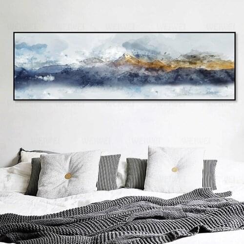 GoldLife HD Printed Canvas Wall Art Abstract Landscape Canvas Painting Gold Mountain Big Size Poster Printing For Living Room