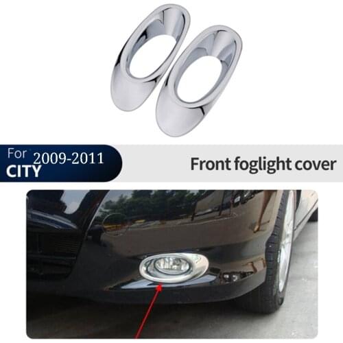 For Honda CITY 2009-2011 ABS chrome-plated front fog lamp frame decoration Front fog lamp frame bright cover Car Accessories