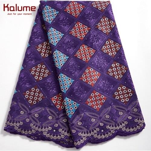 Kalume Latest African Cotton Lace Fabric Red Nigerian Cotton Lace Fabric White Swiss Voile Lace In Switzerland For Party F2333