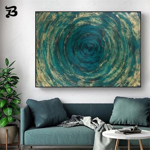 Canvas Painting for Living Room Mintura Wall Pictures Green and Gold Wall Art Posters Prints Office Bedroom Decoration No Frame