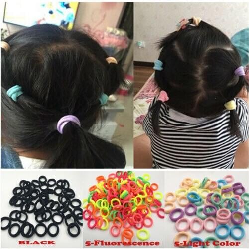 50Pcs Women Girls Summer Rainbow Color Hair Band Ties Rope Ring Elastic Hairband Ponytail Holder Hot