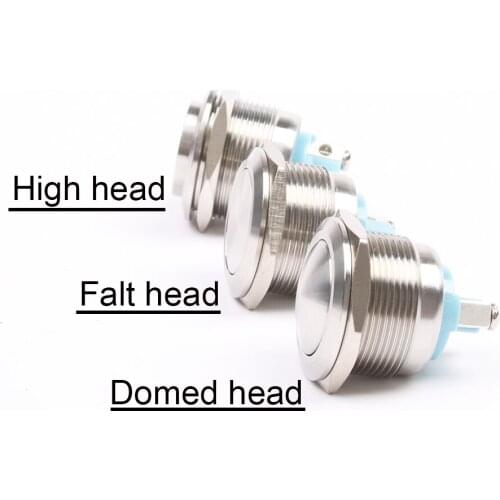 22mm metal button switch high head/falt head/domed head Momentary reset button doorbell screw foot waterproof copper nickel