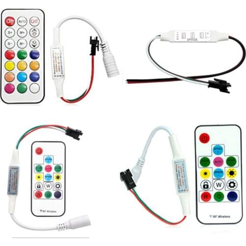 Mini 3key RF 14key 17key 21key Led Pixel Strip DC5-24V Light Controller For WS2811 WS2812B SK6812 6803 With Remote Controller