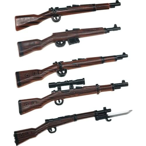 5 Pcs/Lot Military Weapon Pack Gun Moc Building Blocks Rifle Sniper 98K Soldier Accessories Bricks Toys Compatible Army X490