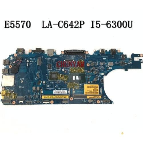 CN-0GVKV9 GVKV9 For Dell Latitude E5570 Laptop Motherboard i5-6300U ADM80 LA-C642P Mainboard 100% Tested
