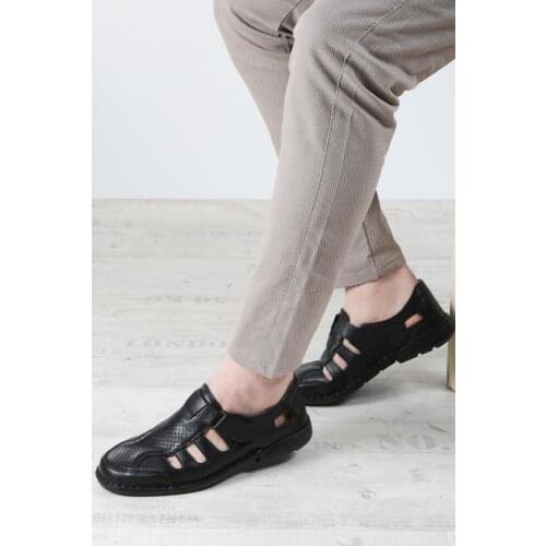 Genuine inner-Outer Skin, Orthopedic Black Men 'S Casual Sandals, Comfortable, Long Time for Those Who Stand, solid, Quality Stitch