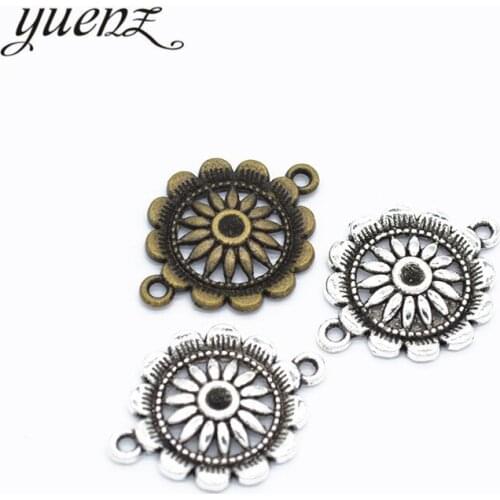 YuenZ 10pcs Sunflower charms metal pendants for jewelryl making 28*21mm Q194