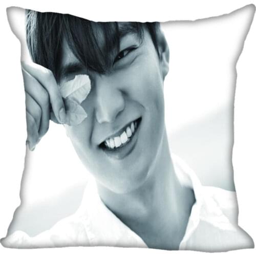 Fan Xi Hot Custom KPOP Lee Min Ho Printed Silk Square Pillowcase Home Decorative zipper Satin Pillowcases (One Side)